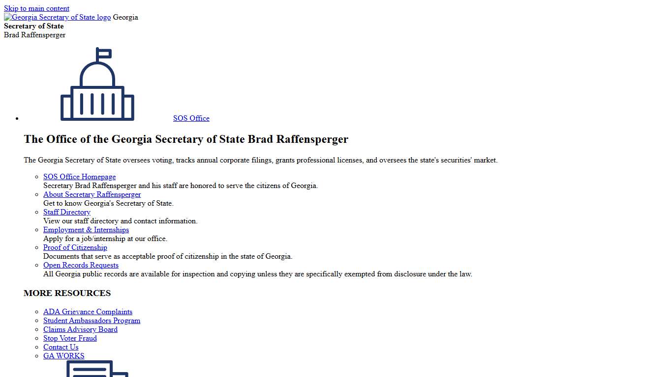 Georgia Open Records Georgia Secretary of State